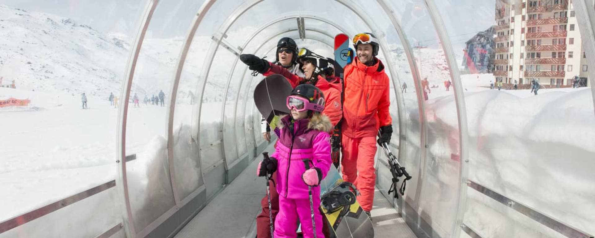 Val Thorens ski resort, 3 Valleys (France) - Covered magic carpet