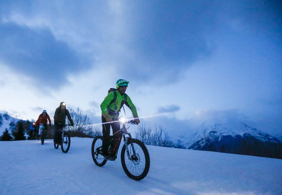Les Deux Alpes mountain biking at night