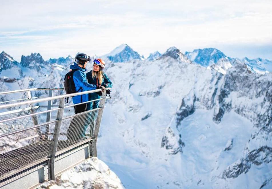 Les Deux Alpes ski resort - Viewpoint walkway (Belvédère des Écrins footbridge)