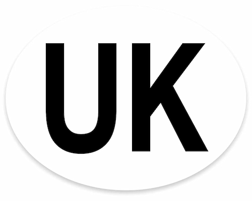 UK car sticker for driving in Europe