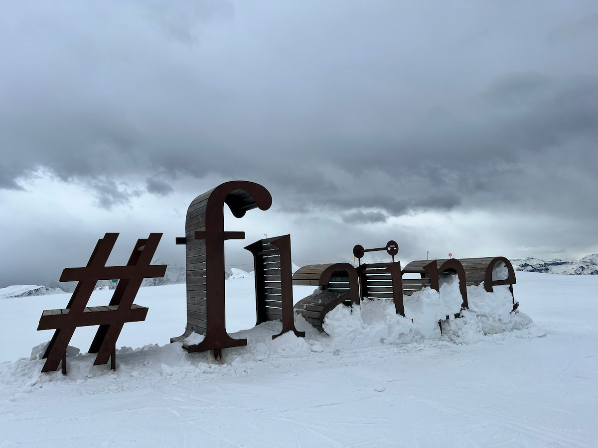 Flaine Sign In The Snow