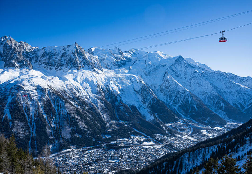 Chamonix view over town