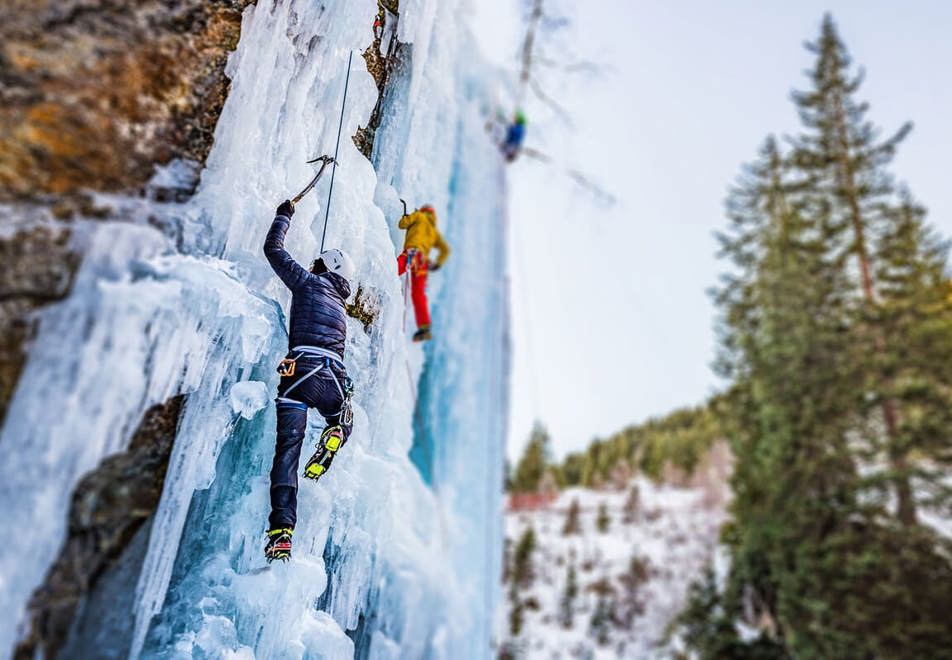 Ice climbing in Megeve