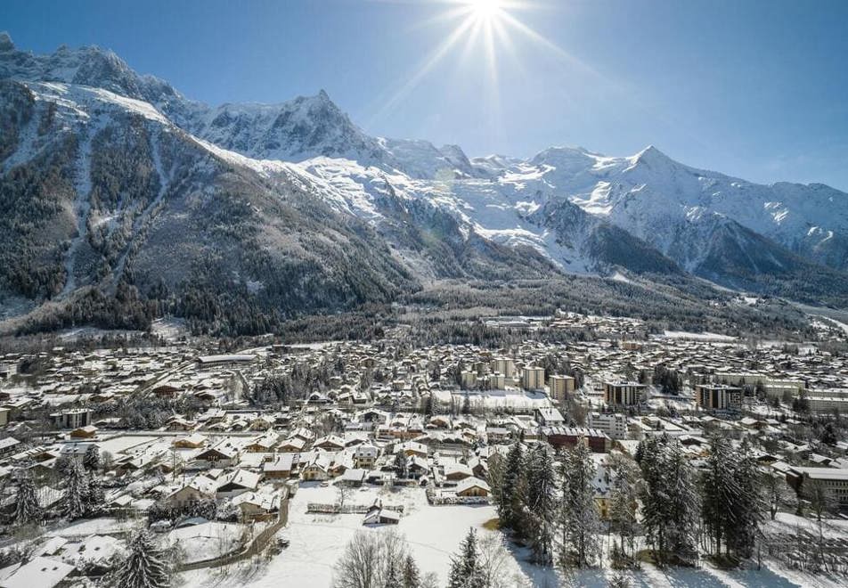 Aerial view of Chamonix