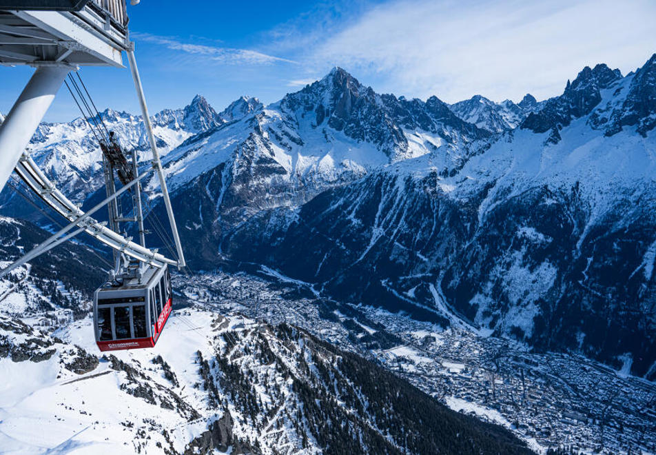 View from cable car in Chamonix