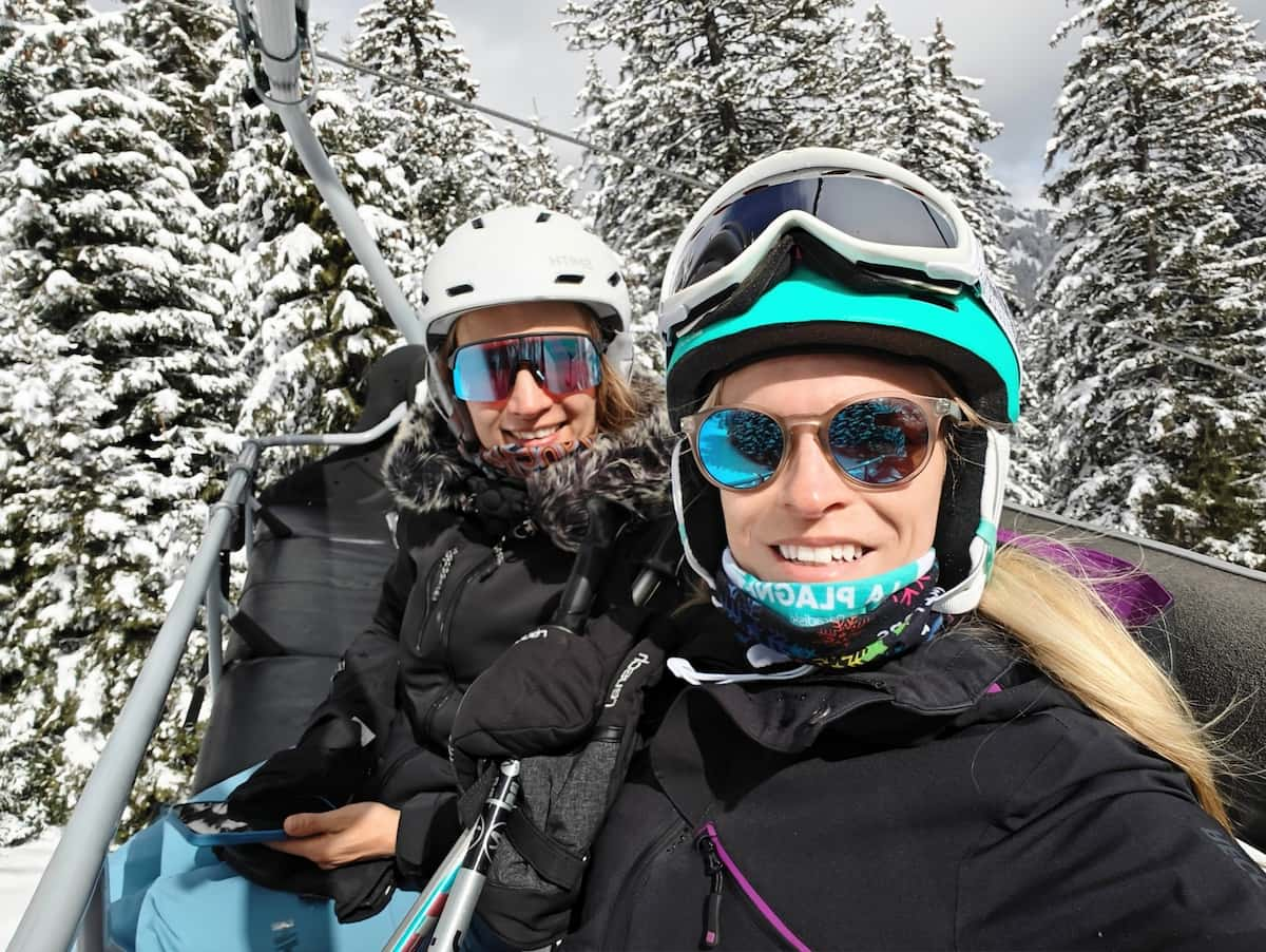 Yulia And Lyndsey On Flaine Chairlift