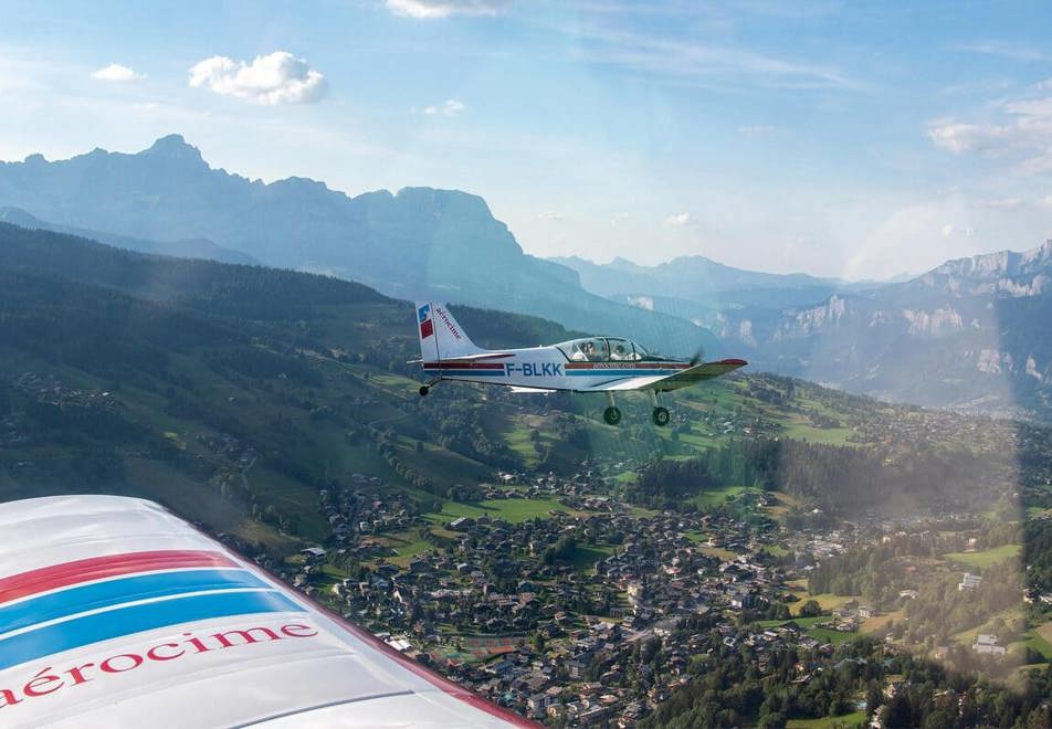 Scenic plane flight in Megeve