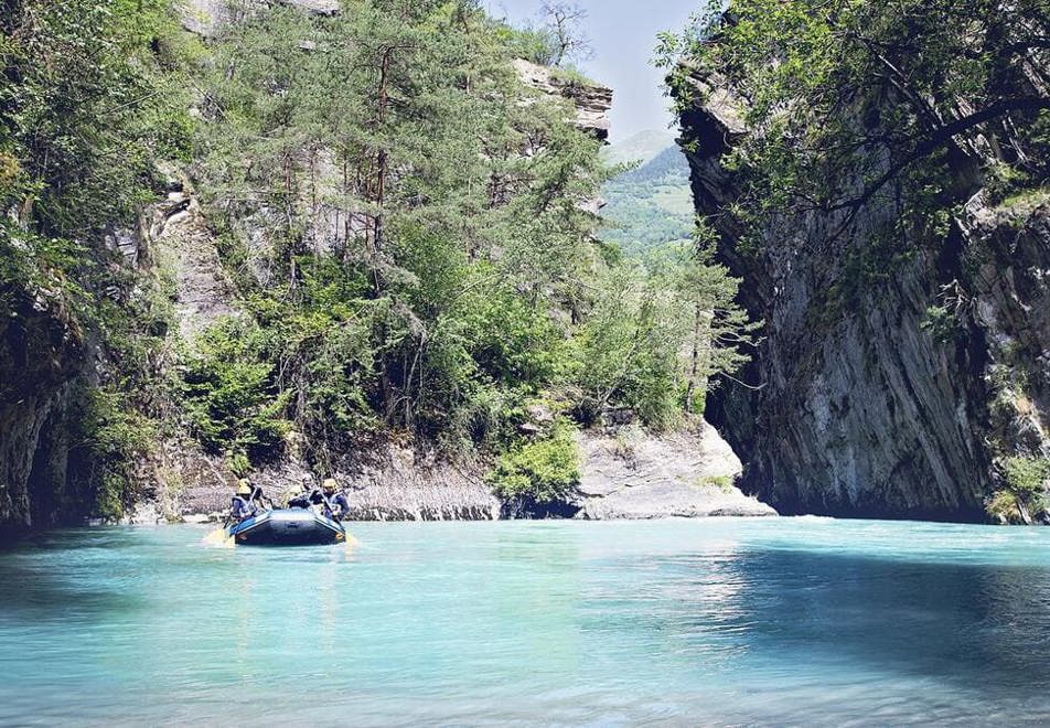 La Plagne rafting down in the valley