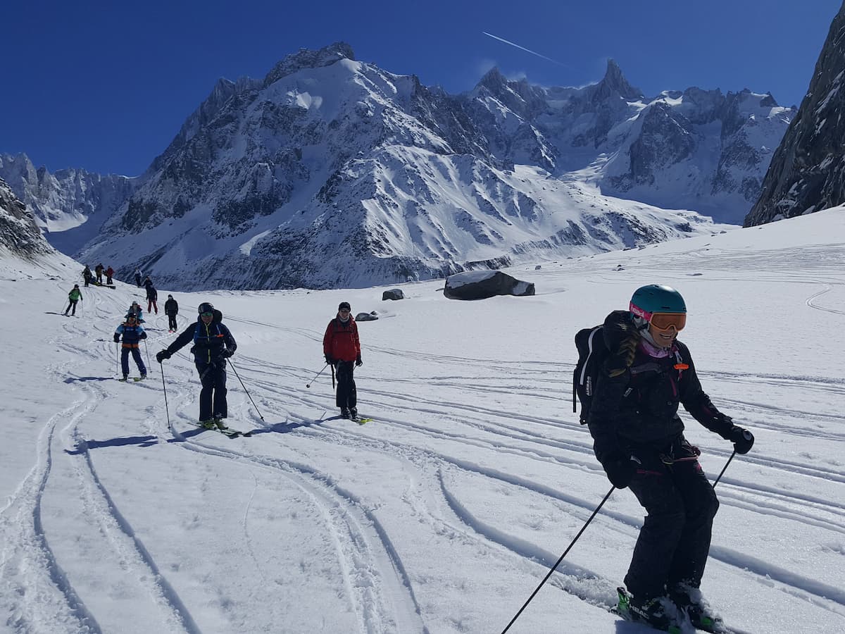 Off Piste Skiing In The Vallee Blanche, Chamonix