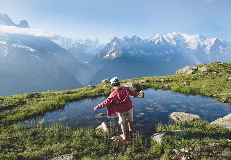 Chamonix walking in mountains